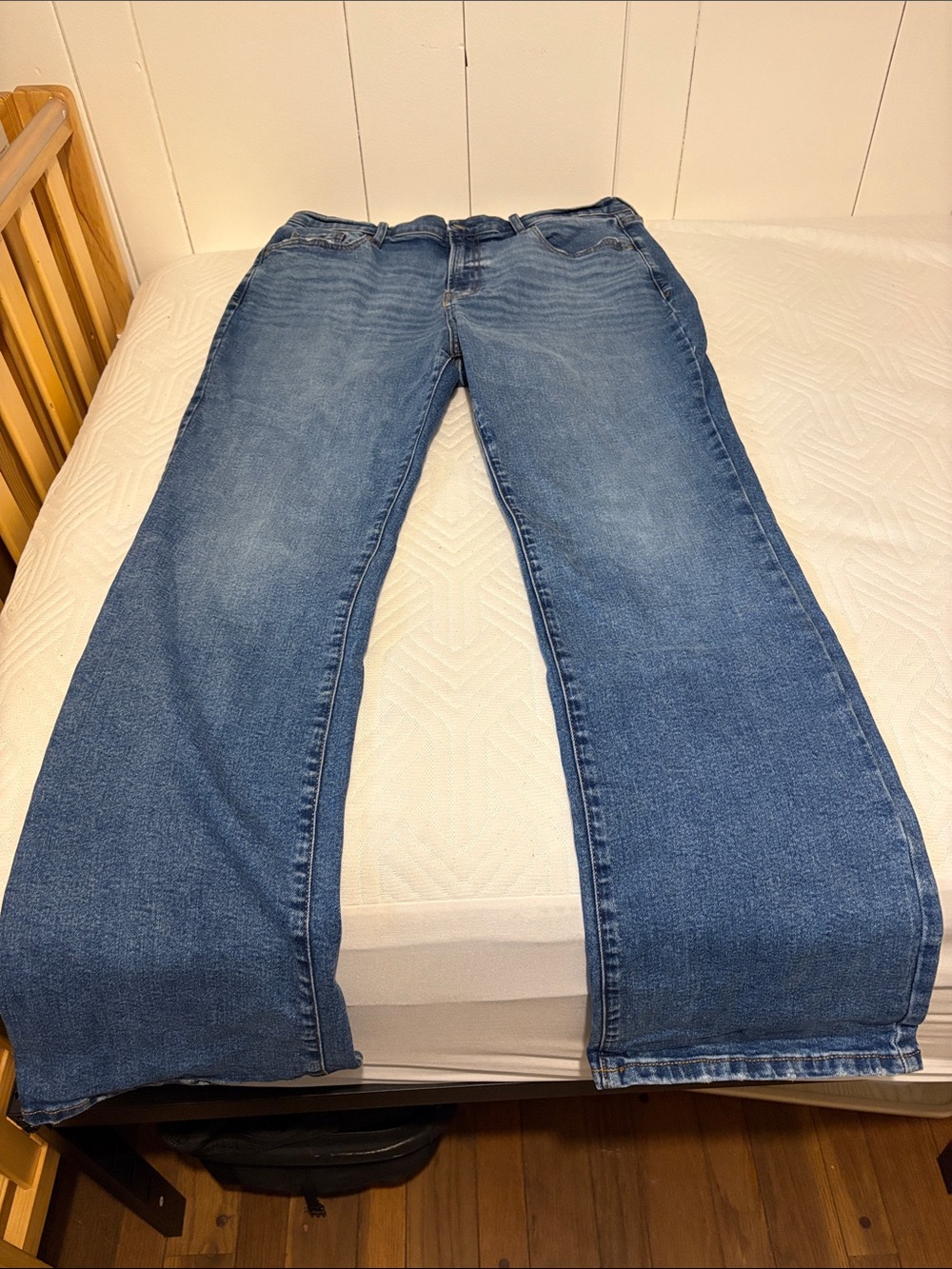 a.n.a Women's Blue Bootcut Jeans with Subtle Fade